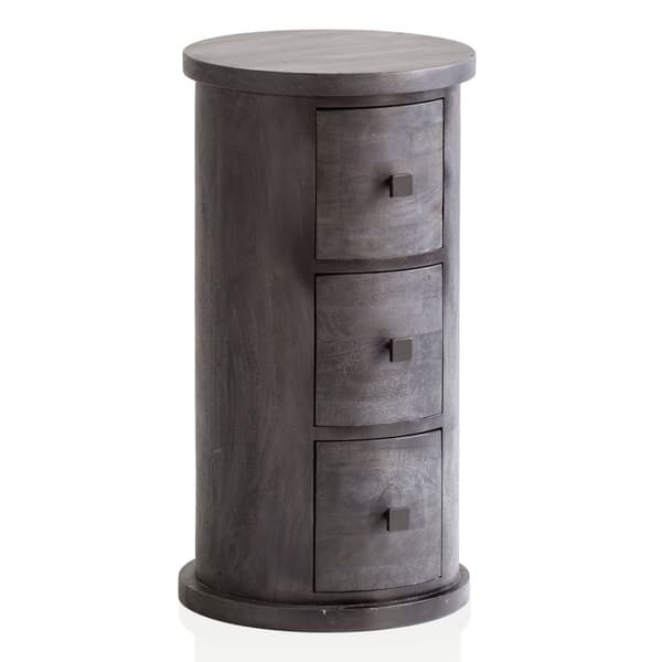 Rootz Modern kommode - Skænk - Opbevaringsskab - Mangotræ - Unik korn - Massivt træ - Sort - 34cm x 65cm x 34cm