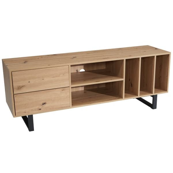 Rootz Modern TV Underskab - TV Stand - Eg Dekoration - Rektangulær opbevaring - Rummelig - Organiseret - 150cm x 55cm x 40cm