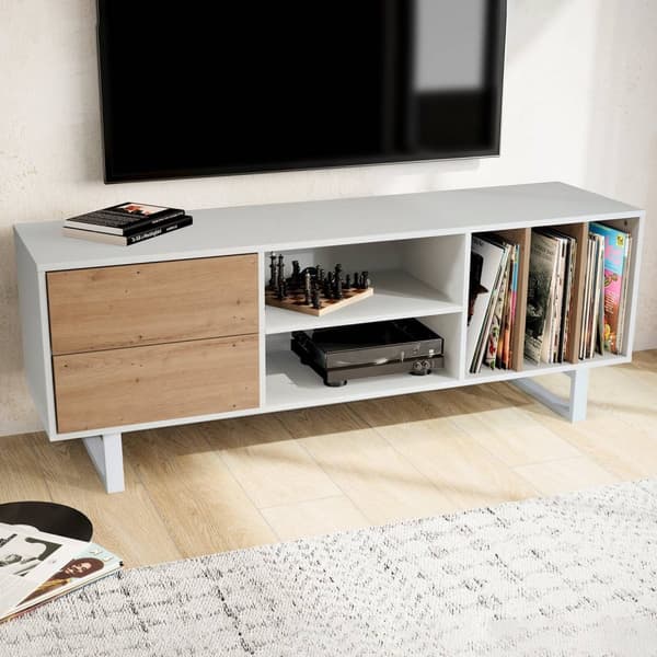 Rootz Modern Design TV Underskab - Lowboard - Underholdningscenter - Eg Dekoration - Rummelig opbevaring - 150 cm x 55 cm x 40 cm
