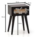 Miniatyrbillede 4 af 7: Rootz Modern Sengebord - Natbord - Skuffeskab - Wienerfletning - Håndlavet - Naturligt trækorn - 40cm x 60cm x 30cm