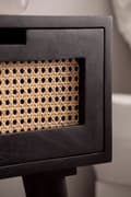 Miniatyrbillede 6 af 7: Rootz Modern Sengebord - Natbord - Skuffeskab - Wienerfletning - Håndlavet - Naturligt trækorn - 40cm x 60cm x 30cm
