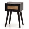 Miniatyrbillede 1 af 7: Rootz Modern Sengebord - Natbord - Skuffeskab - Wienerfletning - Håndlavet - Naturligt trækorn - 40cm x 60cm x 30cm
