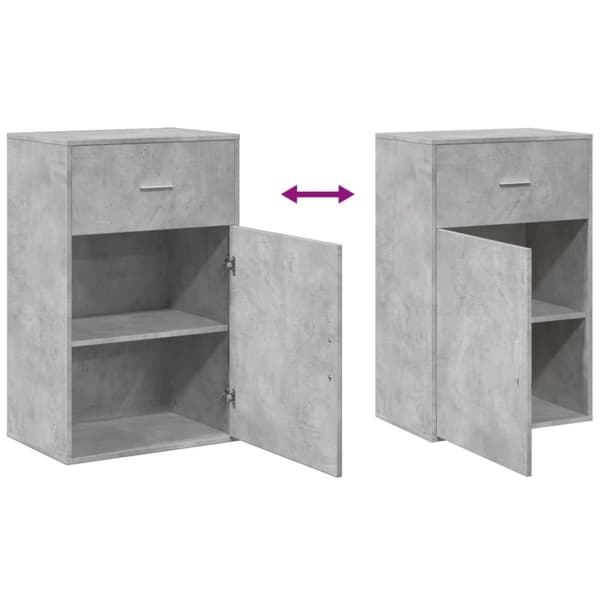 vidaXL Säilytyskaappi betoninharmaa 56,5x39x90 cm lastulevy