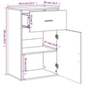 Pikkukuva 10 / 11: vidaXL Säilytyskaappi betoninharmaa 56,5x39x90 cm lastulevy