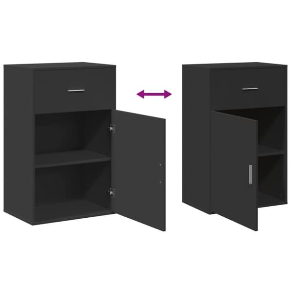 vidaXL opbevaringsskab 56,5x39x90 cm konstrueret træ sort