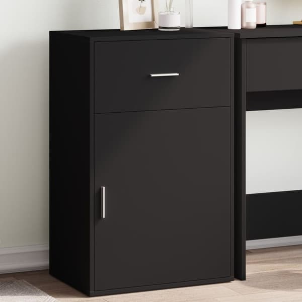 vidaXL opbevaringsskab 56,5x39x90 cm konstrueret træ sort