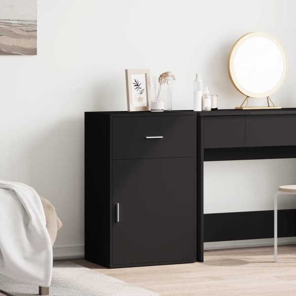 vidaXL opbevaringsskab 56,5x39x90 cm konstrueret træ sort
