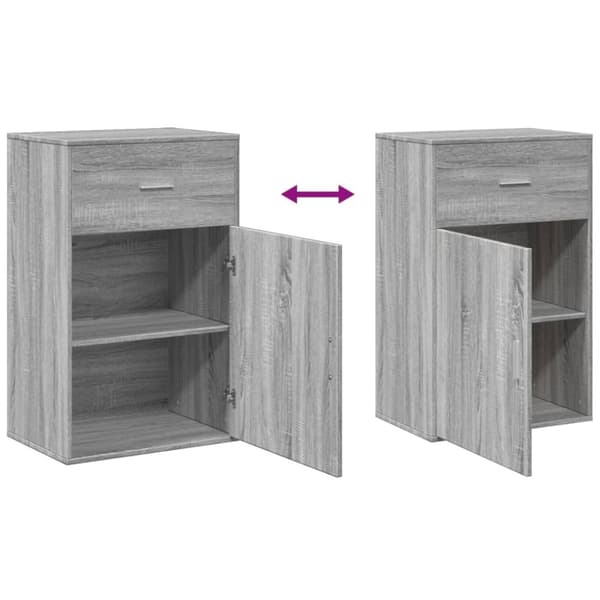 vidaXL Oppbevaringsskap grå sonoma 56,5x39x90 cm konstruert tre