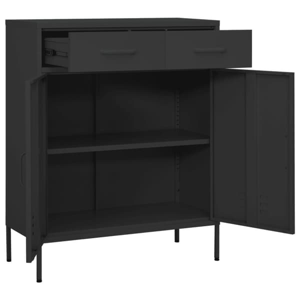 vidaXL opbevaringsskab 80x35x101,5 cm stål antracitgrå - Opbevaringsskabe