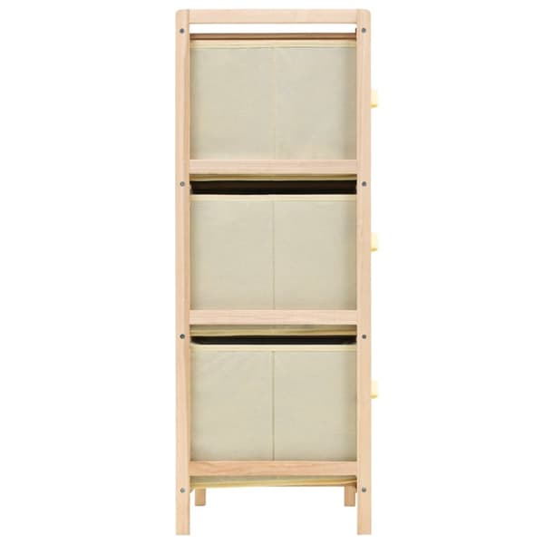 vidaXL opbevaringsstativ med 6 stofkurve cedertræ beige -  Opbevaringsskabe