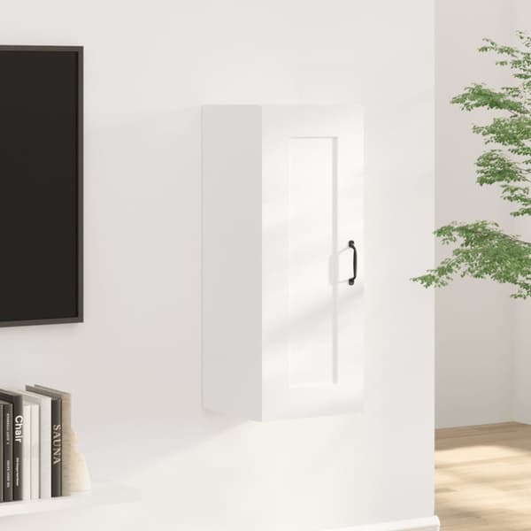 vidaXL vægskab 35x34x90 cm konstrueret træ hvid - Opbevaringsskabe