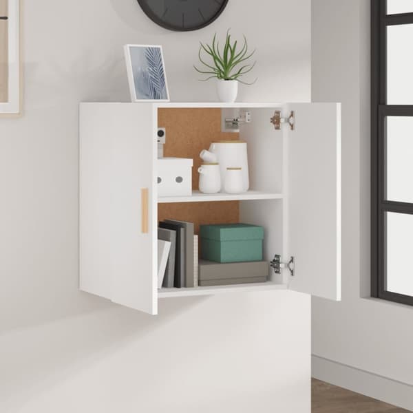 vidaXL vægskab 60x30x60 cm konstrueret træ hvid - Opbevaringsskabe