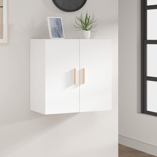vidaXL vægskab 60x30x60 cm konstrueret træ hvid - Opbevaringsskabe