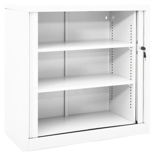 vidaXL Dokumentskåp med skjutdörr vit 90x40x90 cm stål - Förvaringsskåp & garderober