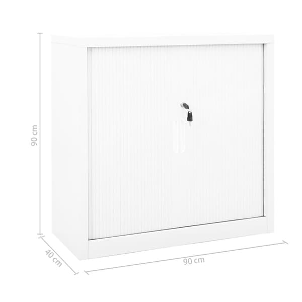 vidaXL Dokumentskåp med skjutdörr vit 90x40x90 cm stål - Förvaringsskåp & garderober
