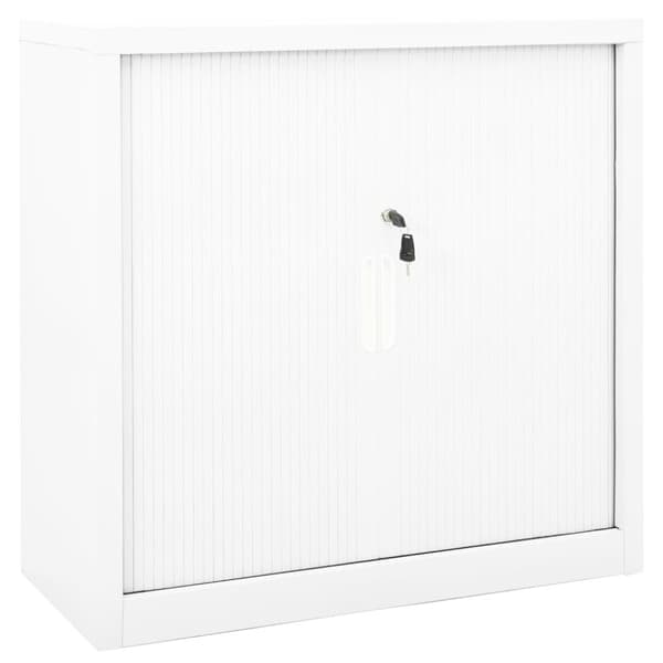 vidaXL Dokumentskåp med skjutdörr vit 90x40x90 cm stål - Förvaringsskåp & garderober