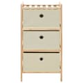 Miniatyrbillede 4 af 8: vidaXL opbevaringsstativer med 3 stofkurve 2 stk. cedertræ beige -  Opbevaringsskabe