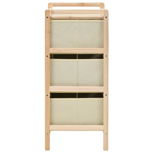 vidaXL opbevaringsstativer med 3 stofkurve 2 stk. cedertræ beige -  Opbevaringsskabe