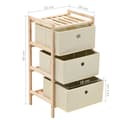 Miniatyrbillede 8 af 8: vidaXL opbevaringsstativer med 3 stofkurve 2 stk. cedertræ beige -  Opbevaringsskabe