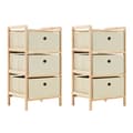 Miniatyrbillede 1 af 8: vidaXL opbevaringsstativer med 3 stofkurve 2 stk. cedertræ beige -  Opbevaringsskabe