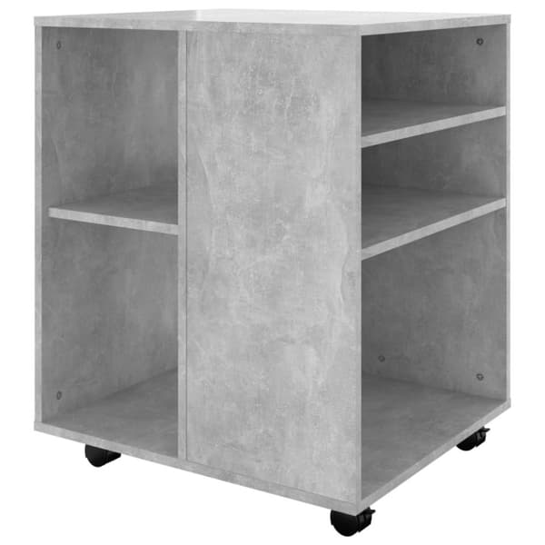 vidaXL Kaappi pyörillä betoninharmaa 60x53x72 cm tekninen puu -  Säilytys- & lukkokaapit