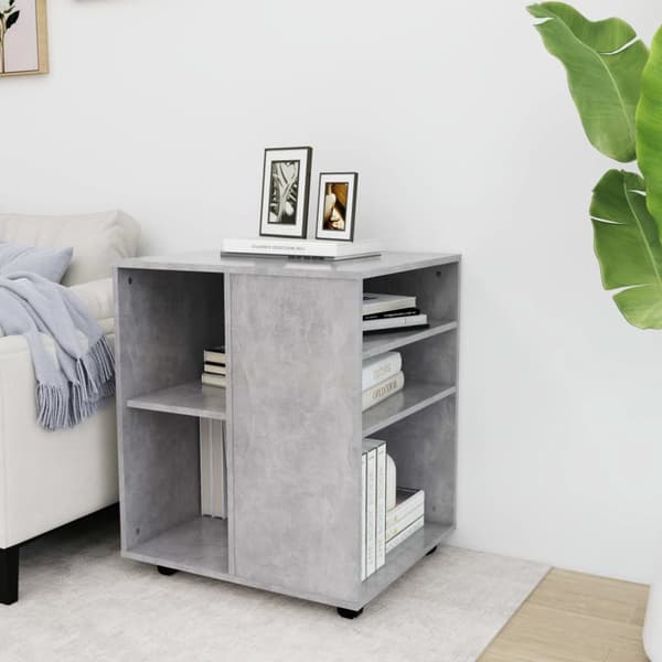 vidaXL Kaappi pyörillä betoninharmaa 60x53x72 cm tekninen puu -  Säilytys- & lukkokaapit