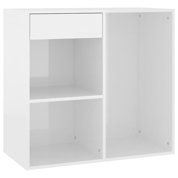 vidaXL badeværelsesskab 80x40x75 cm konstrueret træ hvid højglans -  Opbevaringsskabe
