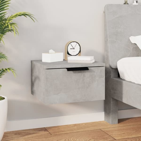 vidaXL væghængt sengebord 34x30x20 cm betongrå - Opbevaringsskabe