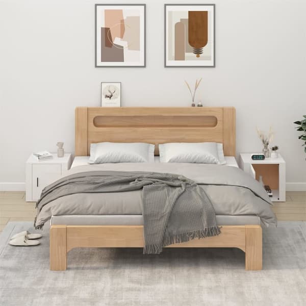 vidaXL sengeborde 2 stk. 50x39x47 cm hvid højglans - Opbevaringsskabe