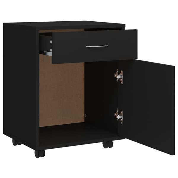 vidaXL rullende arkivskab 45x38x54 cm spånplade sort -  Opbevaringsskabe