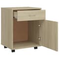 Miniatyrbillede 7 af 9: vidaXL skab med hjul 45x38x54 cm konstrueret træ sonoma-eg -  Opbevaringsskabe