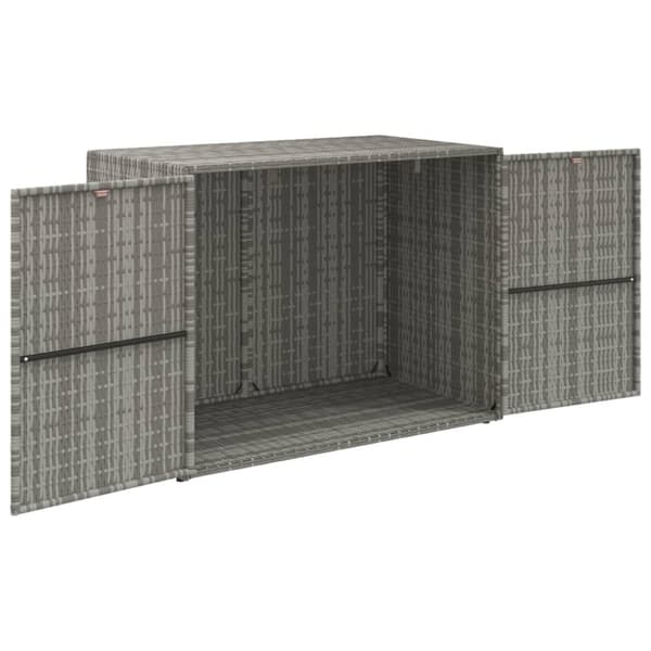 vidaXL Puutarhan säilytyskaappi harmaa 100x55,5x80 cm polyrottinki -  Säilytys- & lukkokaapit