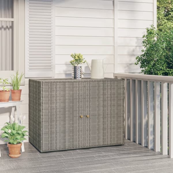 vidaXL Puutarhan säilytyskaappi harmaa 100x55,5x80 cm polyrottinki -  Säilytys- & lukkokaapit