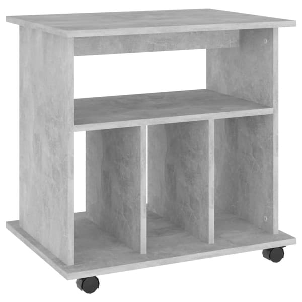 vidaXL Kaappi pyörillä betoninharmaa 60x45x60 cm tekninen puu - Säilytys- & lukkokaapit