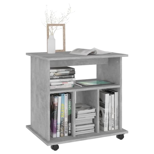 vidaXL Kaappi pyörillä betoninharmaa 60x45x60 cm tekninen puu - Säilytys- & lukkokaapit