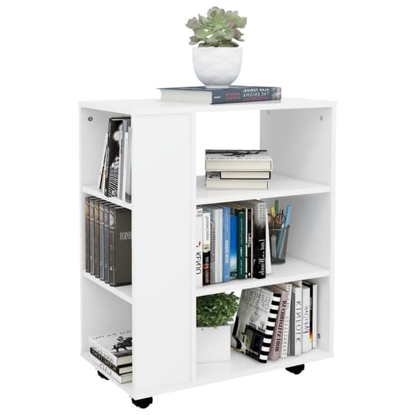 vidaXL rulleskab 60x35x75 cm konstrueret træ hvid -  Opbevaringsskabe