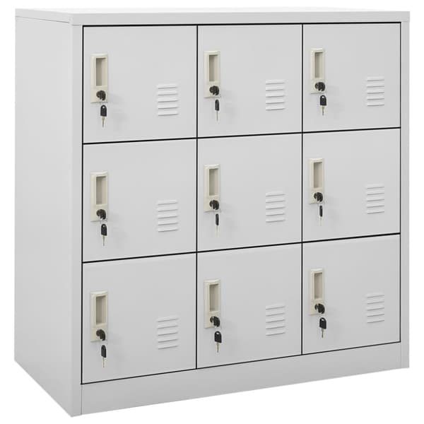 vidaXL Förvaringsskåp ljusgrå 90x45x92,5 cm stål - Förvaringsskåp & garderober