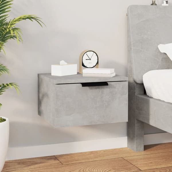 vidaXL væghængte sengeborde 2 stk. 34x30x20 cm betongrå - Opbevaringsskabe
