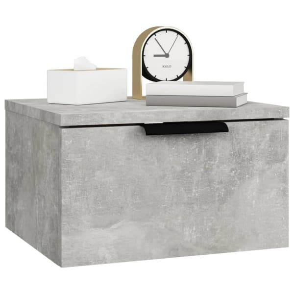 vidaXL væghængte sengeborde 2 stk. 34x30x20 cm betongrå - Opbevaringsskabe