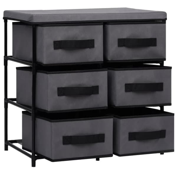 vidaXL Säilytyskaappi 6 laatikolla 55x29x55 cm harmaa teräs -  Säilytys- & lukkokaapit