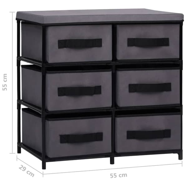 vidaXL Säilytyskaappi 6 laatikolla 55x29x55 cm harmaa teräs -  Säilytys- & lukkokaapit