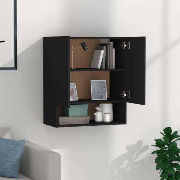 vidaXL vægskab 60x31x70 cm konstrueret træ sort -  Opbevaringsskabe