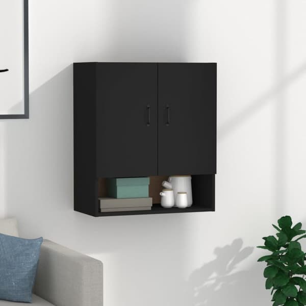 vidaXL vægskab 60x31x70 cm konstrueret træ sort -  Opbevaringsskabe