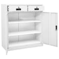 Pikkukuva 7 / 11: vidaXL Toimistokaappi valkoinen 90x40x102 cm teräs -  Säilytys- & lukkokaapit