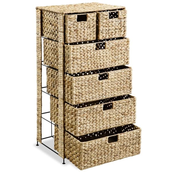 vidaXL opbevaringsenhed med 6 kurve 47 x 37 x 100 cm vandhyacint -  Opbevaringsskabe