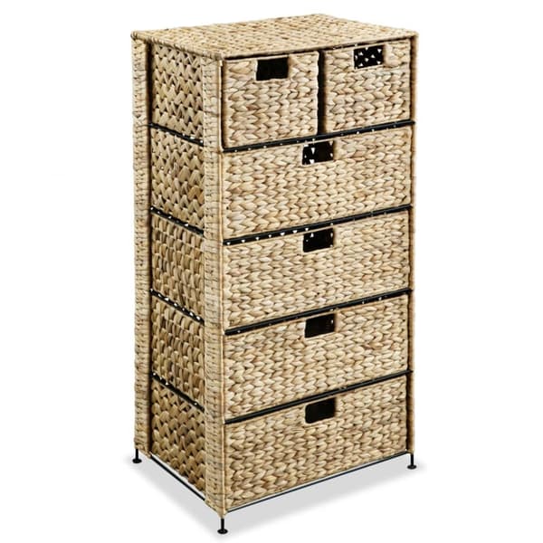 vidaXL opbevaringsenhed med 6 kurve 47 x 37 x 100 cm vandhyacint -  Opbevaringsskabe