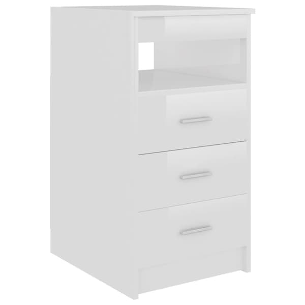 vidaXL Byrå vit högglans 40x50x76 cm konstruerat trä - Förvaringsskåp & garderober