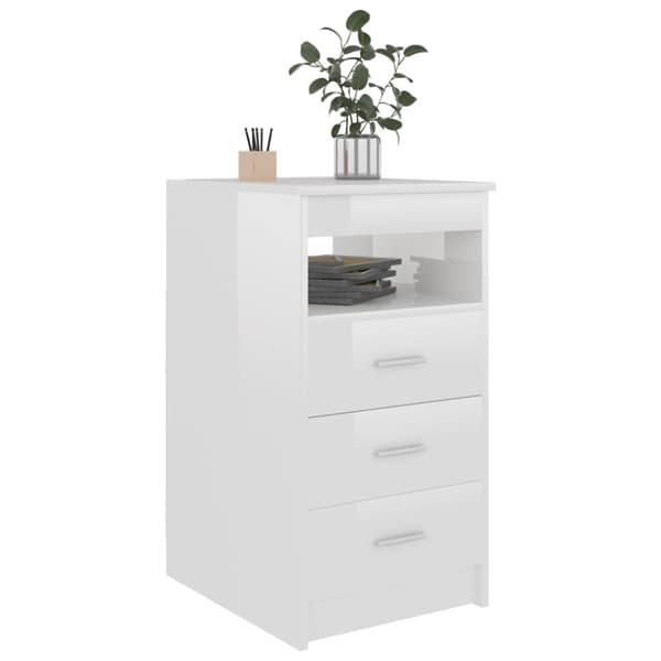 vidaXL Byrå vit högglans 40x50x76 cm konstruerat trä - Förvaringsskåp & garderober