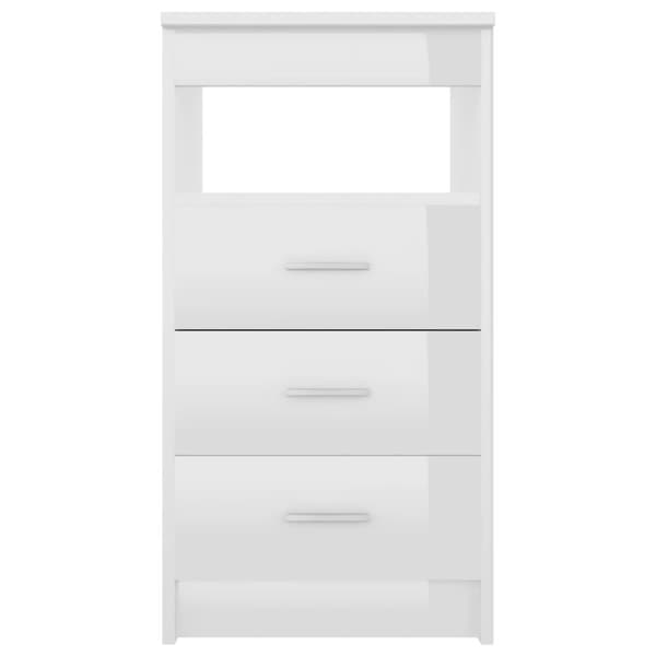 vidaXL Byrå vit högglans 40x50x76 cm konstruerat trä - Förvaringsskåp & garderober