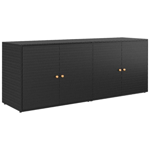 vidaXL opbevaringsskab til haven 198x55,5x80 cm polyrattan sort - Opbevaringsskabe
